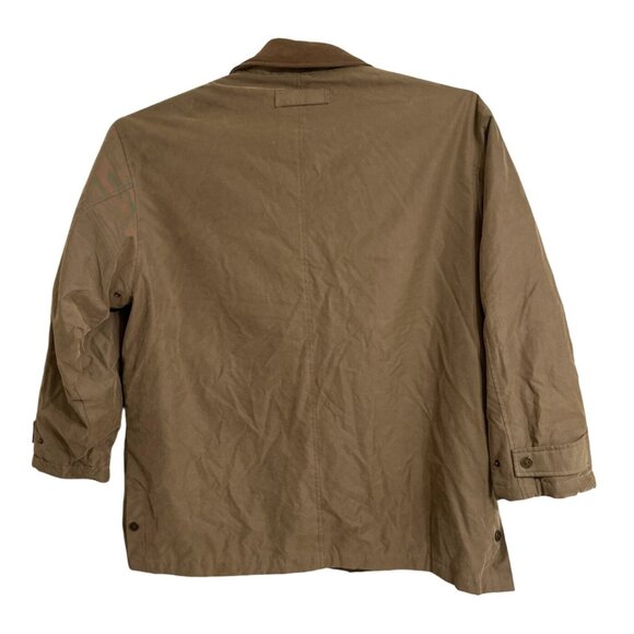 Grande Central Brown Chore Coat 1X Cotton/Nylon Leather Trim Barn Heritage - Picture 2 of 8